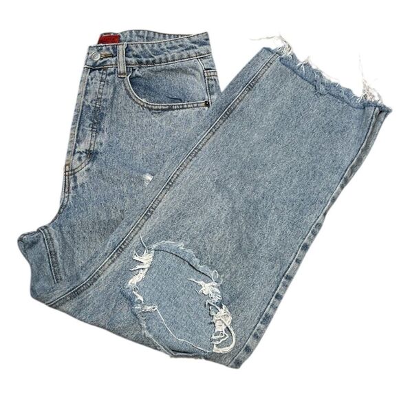 Signature 8 Distressed Blue Jeans Size Medium - Picture 1 of 5